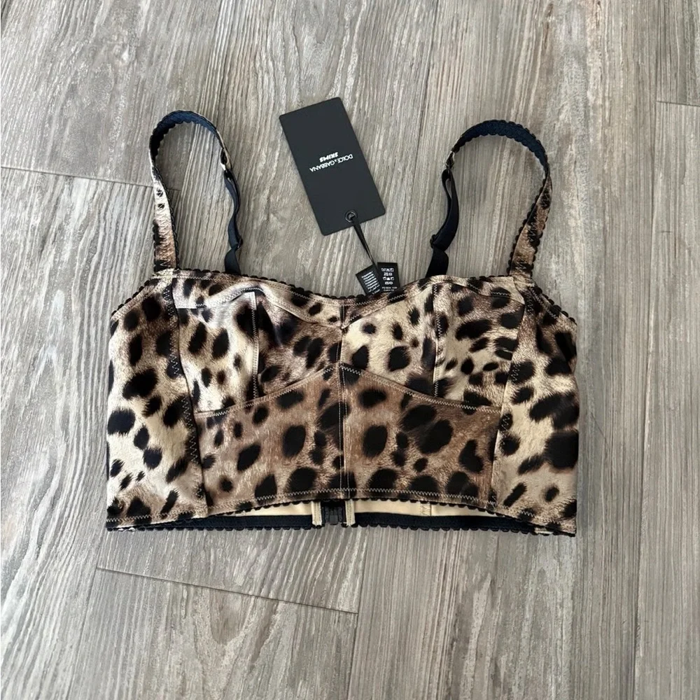 Dolce&Gabbana SKIMS Leopard Print Women's Bralette - Picture 3 of 3
